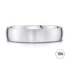 Low Dome Brushed Band in 18k White Gold (5mm)