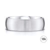 Low Dome Brushed Band in 18k White Gold (7mm)