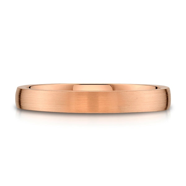 Low Dome Brushed Band in 14k Rose Gold (3mm)