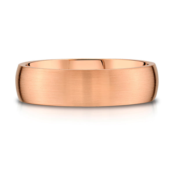 Low Dome Brushed Band in 14k Rose Gold (6mm)