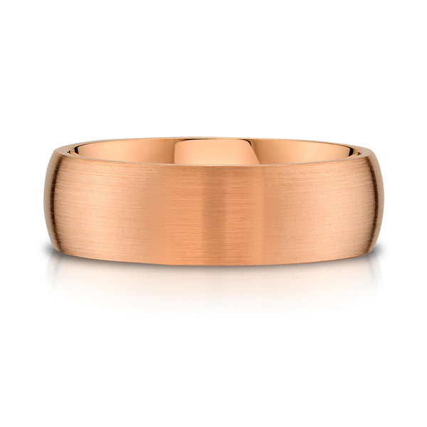 Low Dome Brushed Band in 14k Rose Gold (7mm)