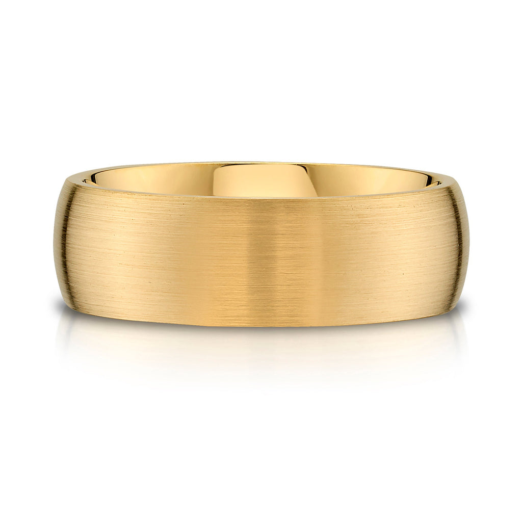 Low Dome Brushed Band in 14k Yellow Gold (8mm)