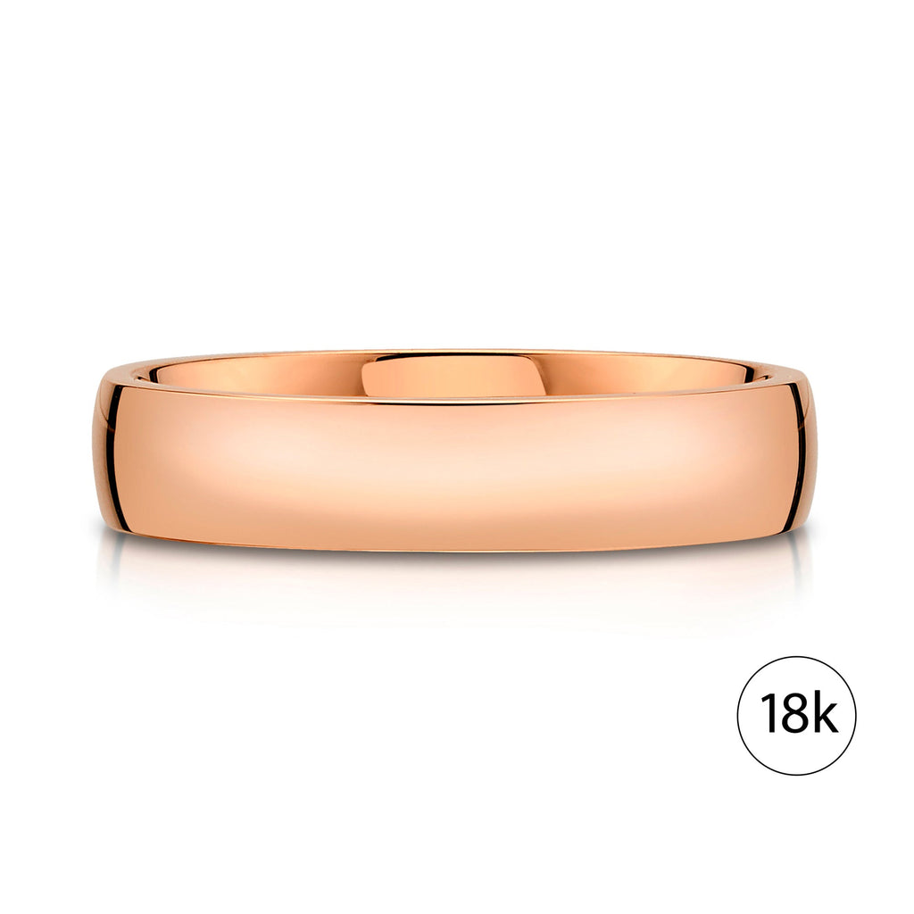 Low Dome Polished Band in 18k Rose Gold (5mm)