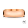 Low Dome Polished Band in 18k Rose Gold (7mm)