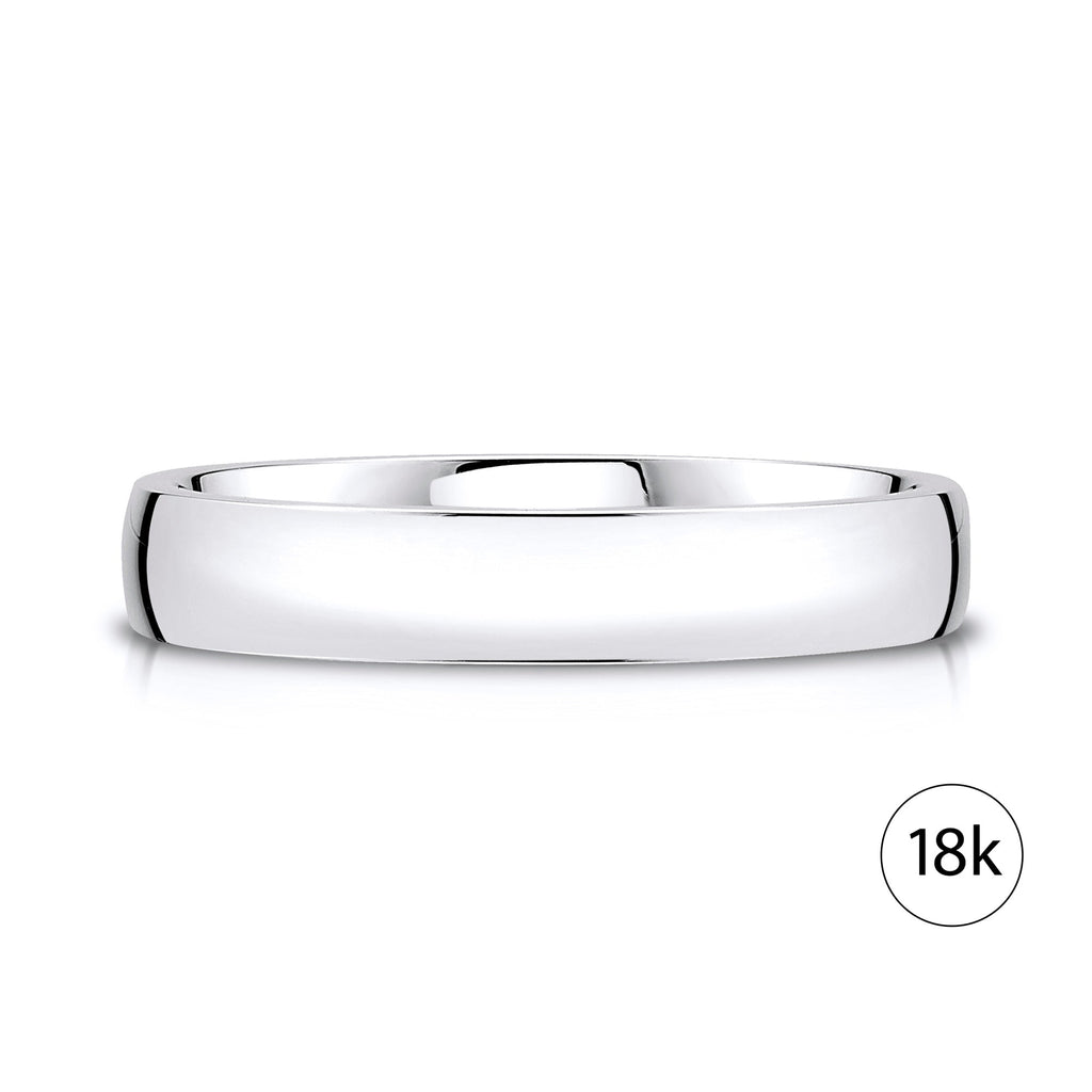 Low Dome Polished Band in 18k White Gold (4mm)