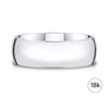 Low Dome Polished Band in 18k White Gold (8mm)