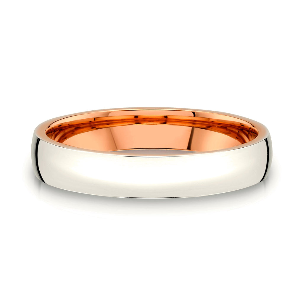 Low Dome Polished Band in 2-Tone 14k Champagne & Rose Gold (4mm)