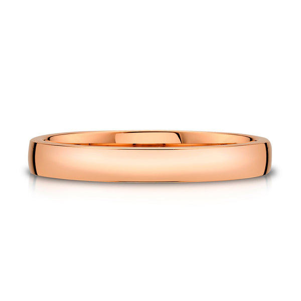 Low Dome Polished Band in 14k Rose Gold (3mm)