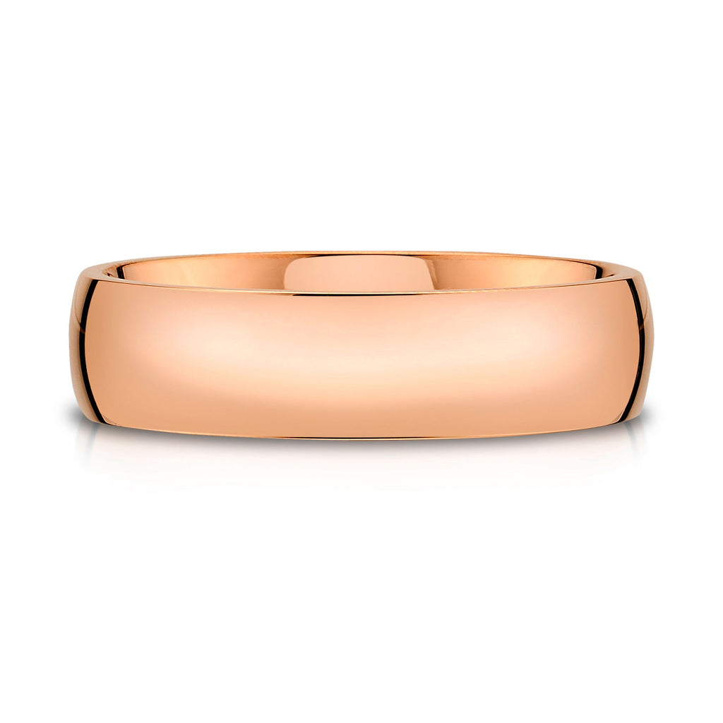 Low Dome Polished Band in 14k Rose Gold (6mm)