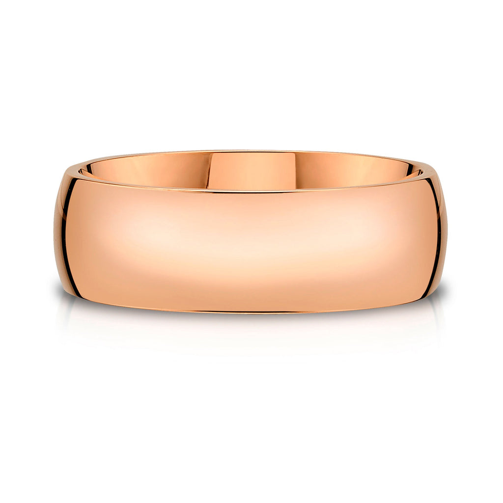 Low Dome Polished Band in 14k Rose Gold (8mm)