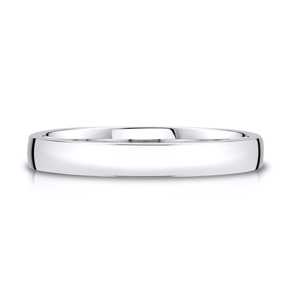 Low Dome Polished Band in 14k White Gold (3mm)