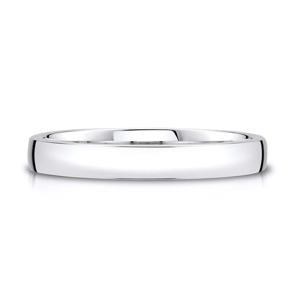 Low Dome Polished Band in 14k White Gold (3mm)