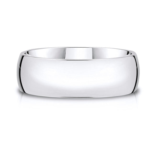 Low Dome Polished Band in 14k White Gold (8mm)