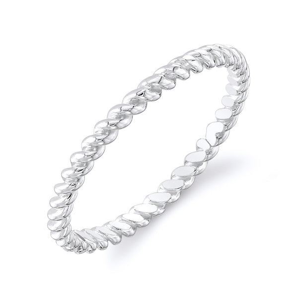 Rope Ring in White Gold (2mm)