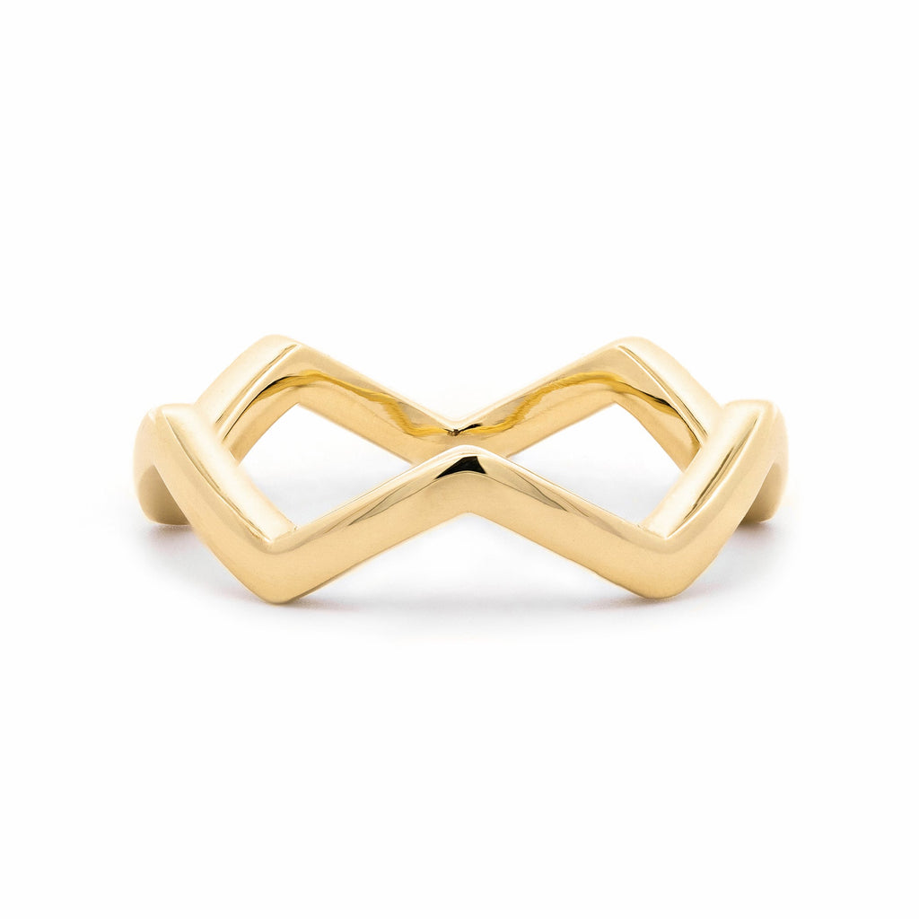 Zig Zag Ring in Yellow Gold